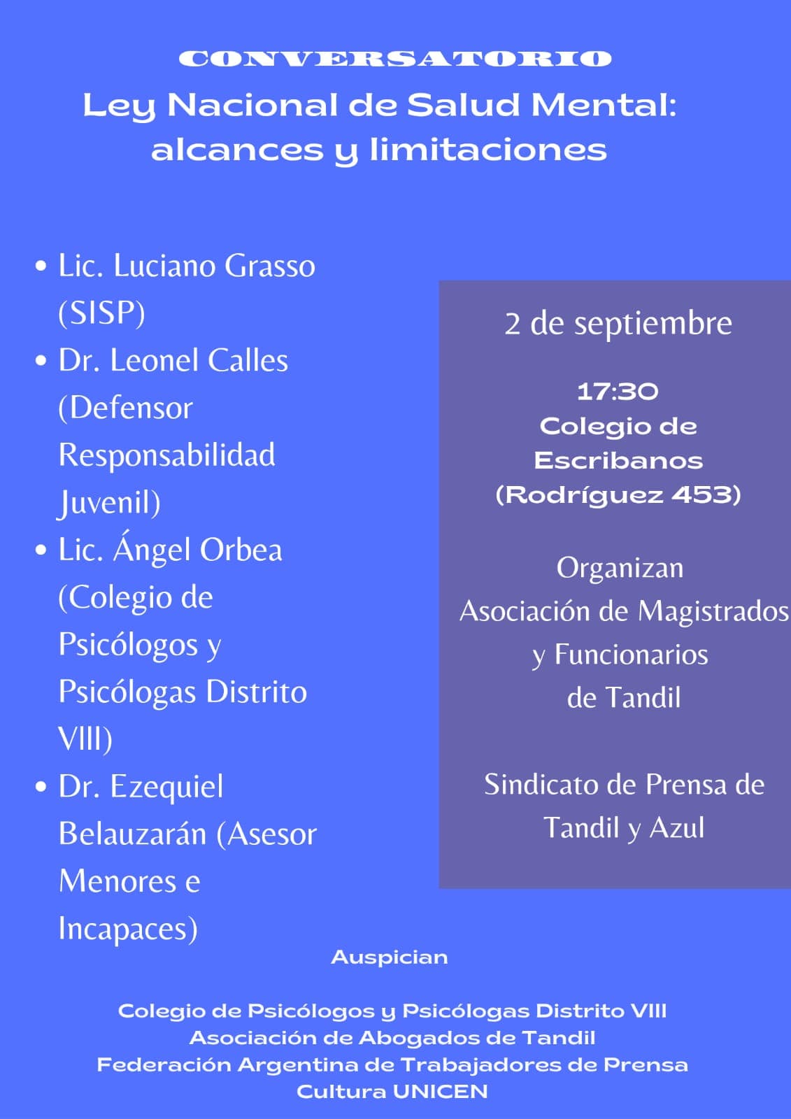 Conversatorio sobre alcances y limitaciones de la Ley de Salud Mental
