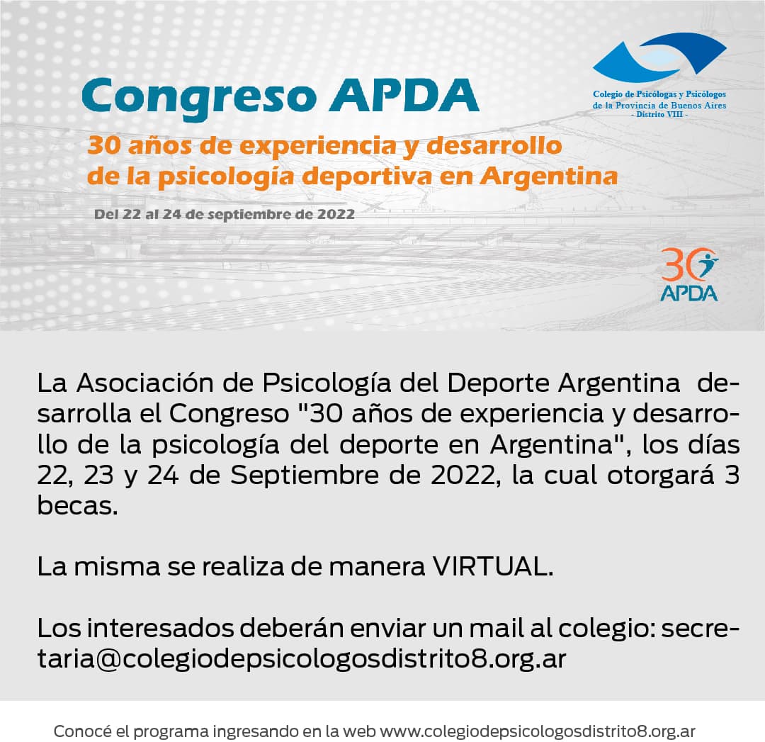 Congreso "30 años de experiencia y desarrollo de la psicología del deporte en Argentina"