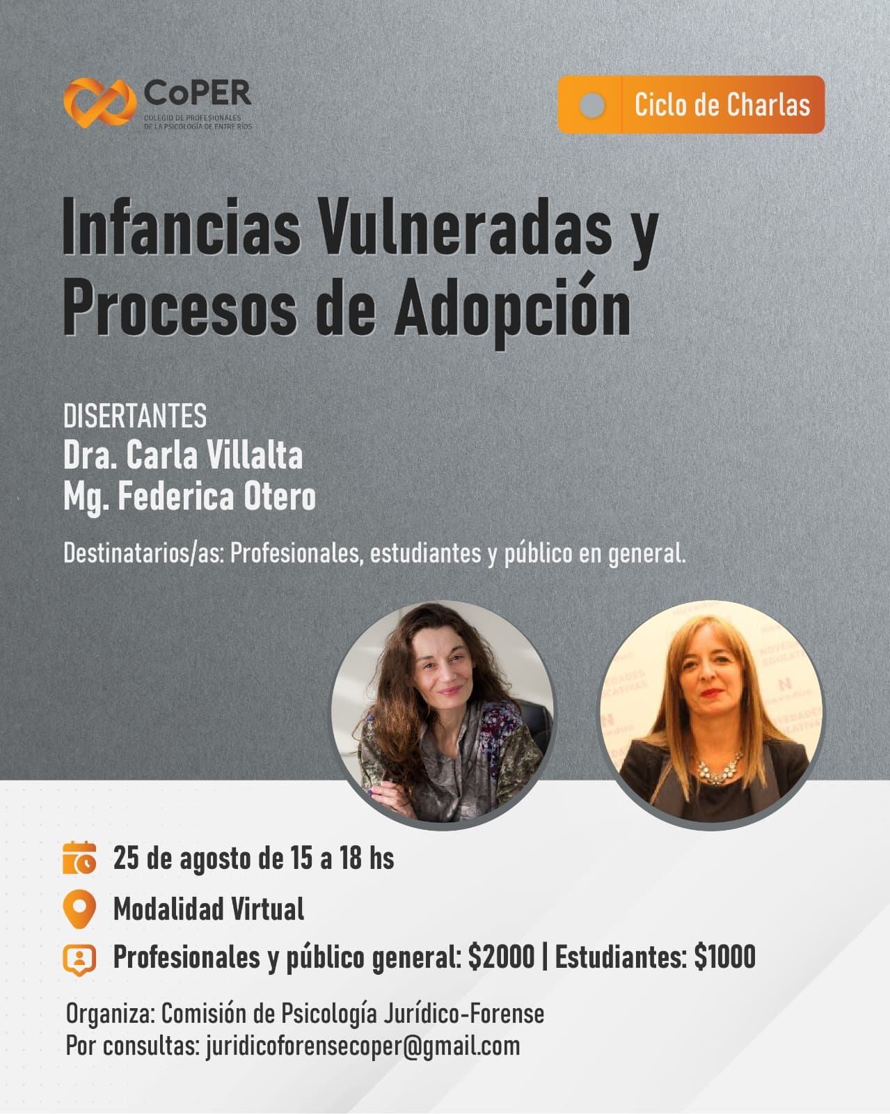 Charla: infancias vulneradas y procesos de adopción