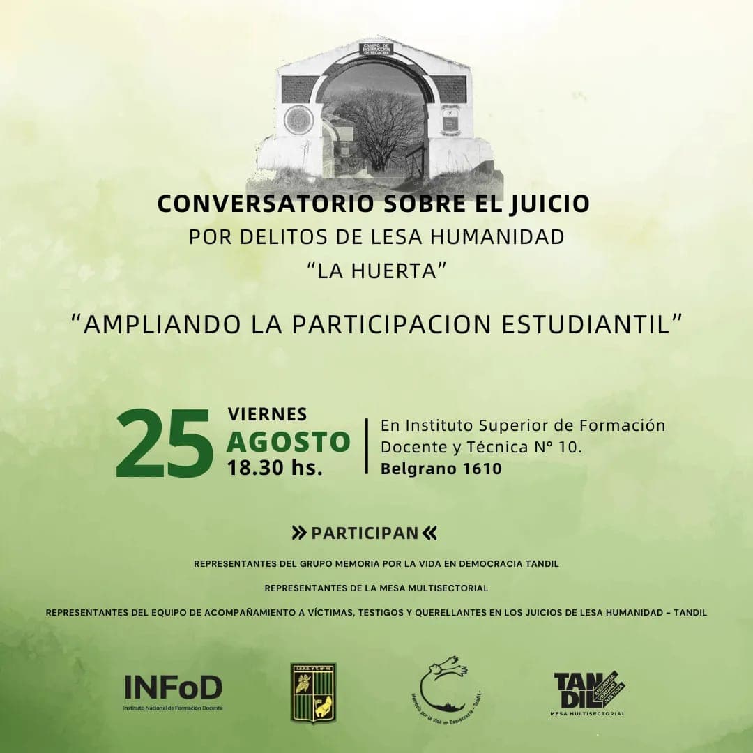 Conversatorio por el juicio de LESA Humanidad "La Huerta"