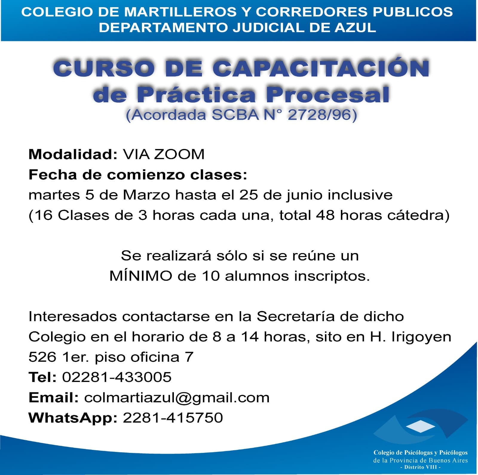 CURSO DE CAPACITACION de Práctica Procesal