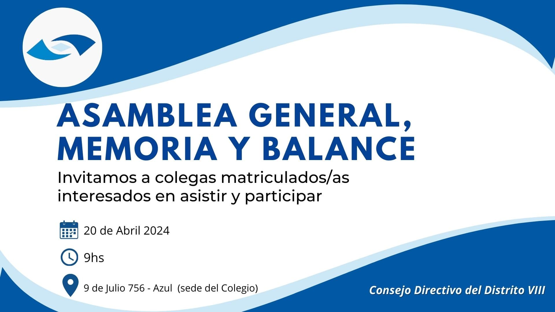 Asamblea General, memoria y balance