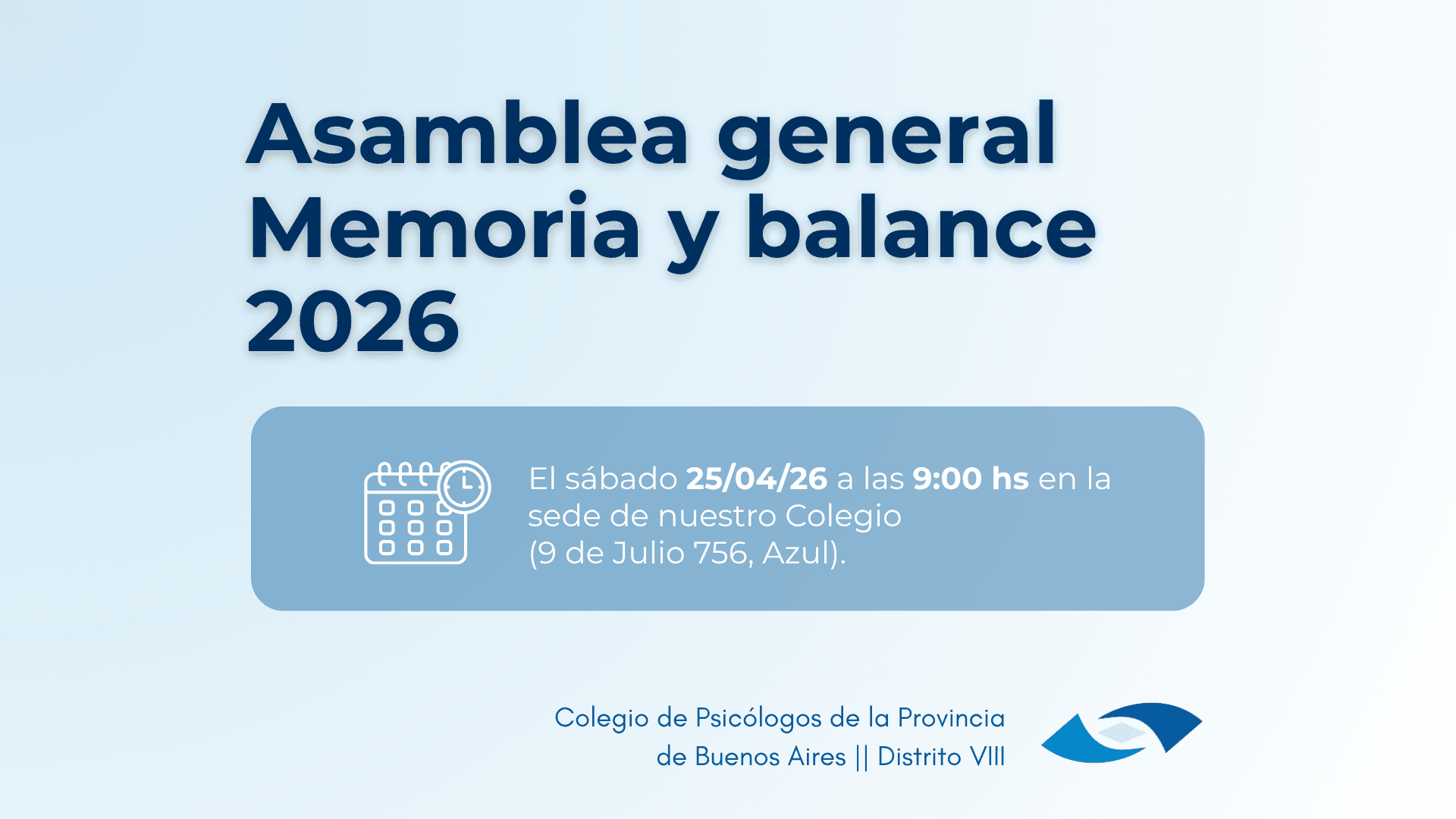 Asamblea General, Memoria y Balance