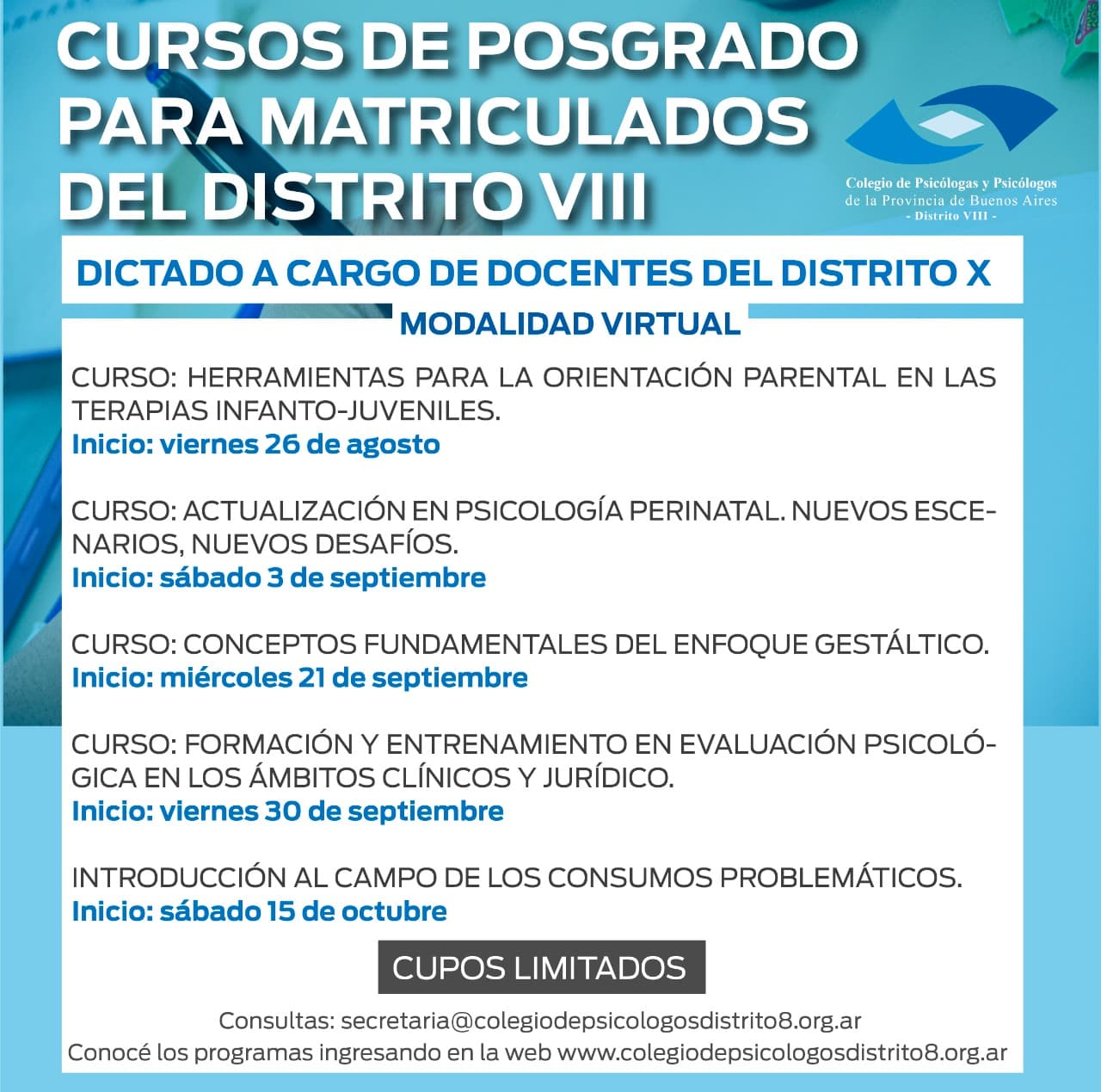 Cursos virtuales para matriculados y matriculadas