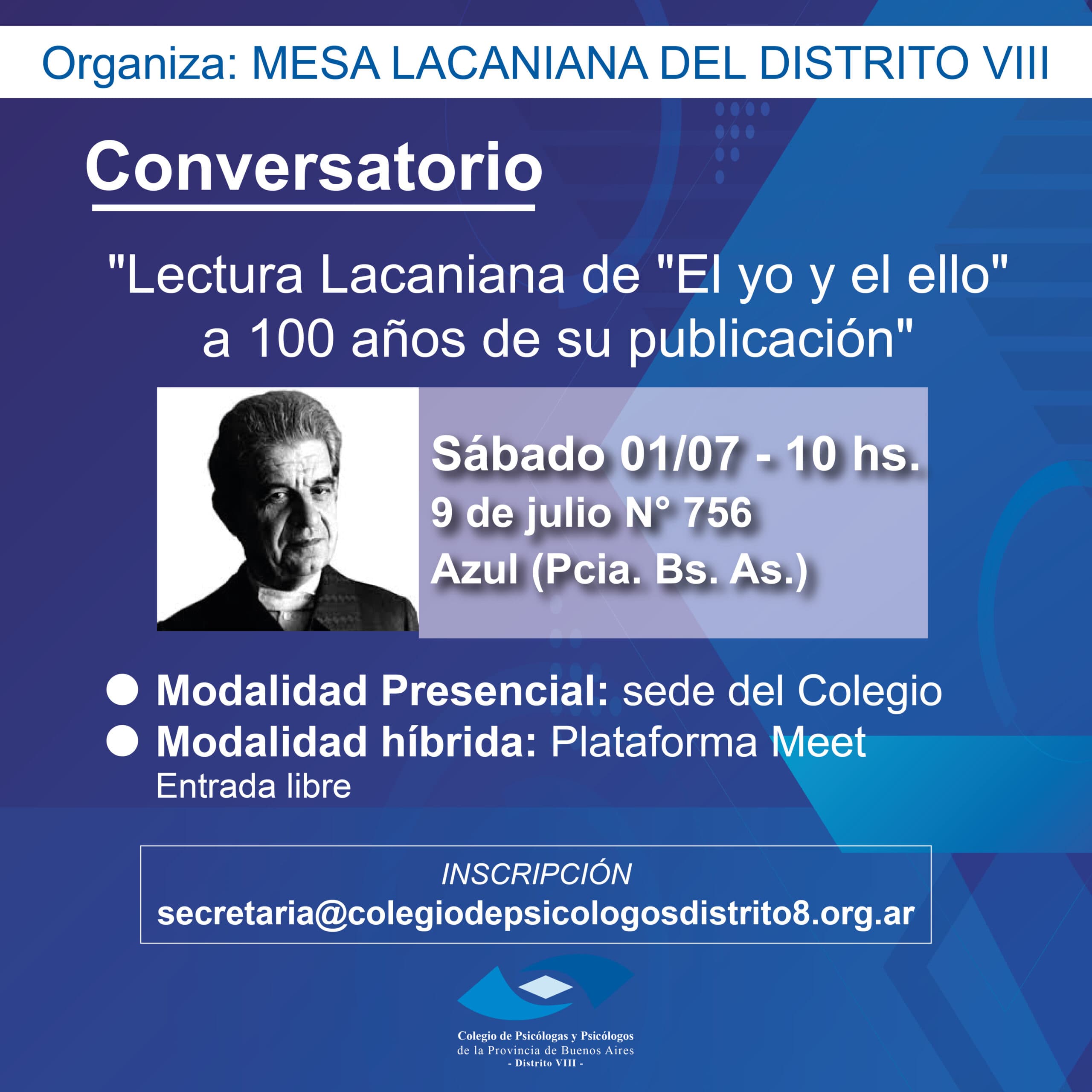 Conversatorio: Lectura Lacaneana de "El yo y el ello", a 100 años de su publicación